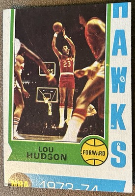 1974-75 Topps Set-Break #130 Lou Hudson EX RARE SEVERE MISS-CUT ERROR