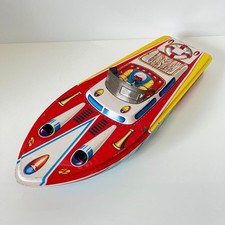 Vintage Japanese Tin Toy Speed Boat Showa Era