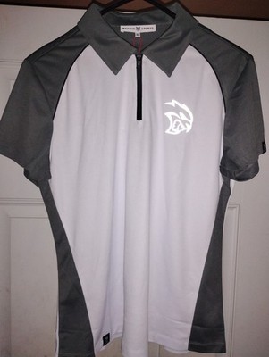 Sz Xs Marwin Sports Dodge Hellcat Zipper Women's Polo White Grey Rare Reflective