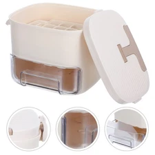  Ice Cube Tray - Ice Storage Bin With Tray & Lid For Home Bar - Small Plastic