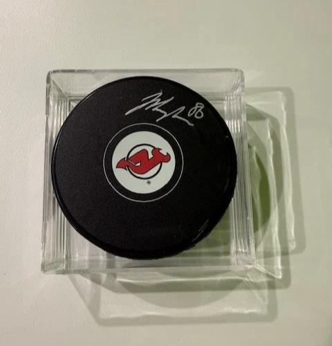 Jack Hughes Signed New Jersey Devils Hockey Puck Fanatics NHL Authentic