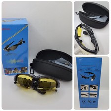 Bluetooth Smart Glasses Yellow Lenses Wireless Hands Free Calls Music 