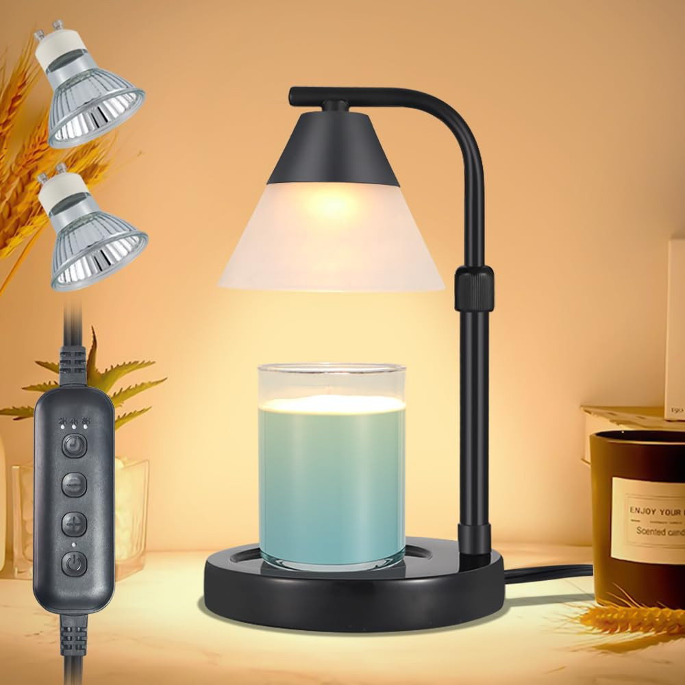 Marble Base Electric Candle Warmer Lamp with Timer and Dimmable Light