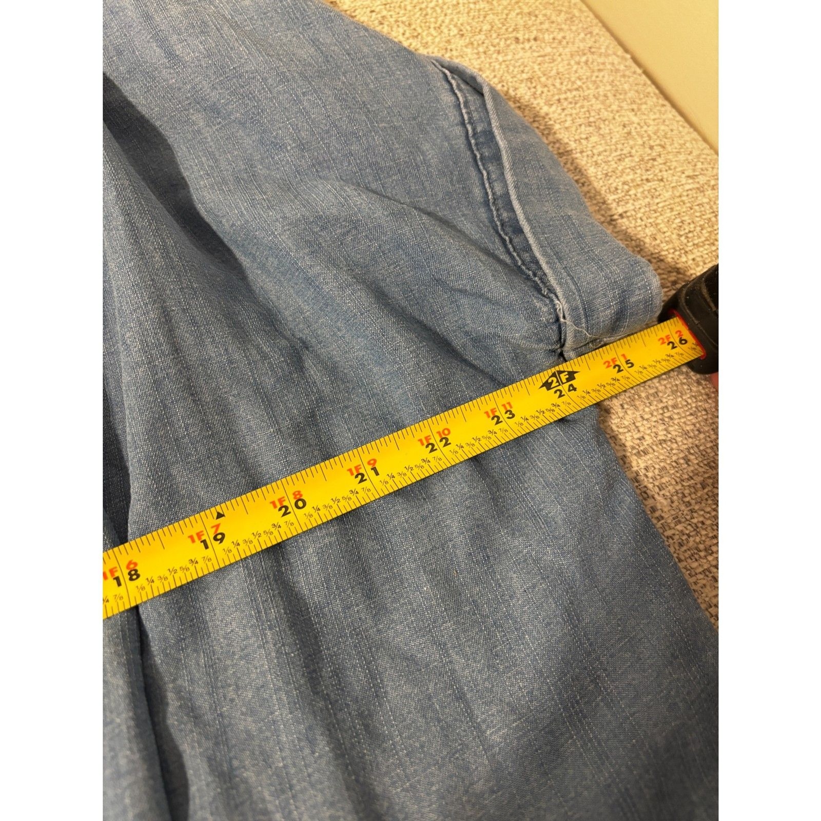 Workshop Republic Chambray Button Front Layered T… - image 5