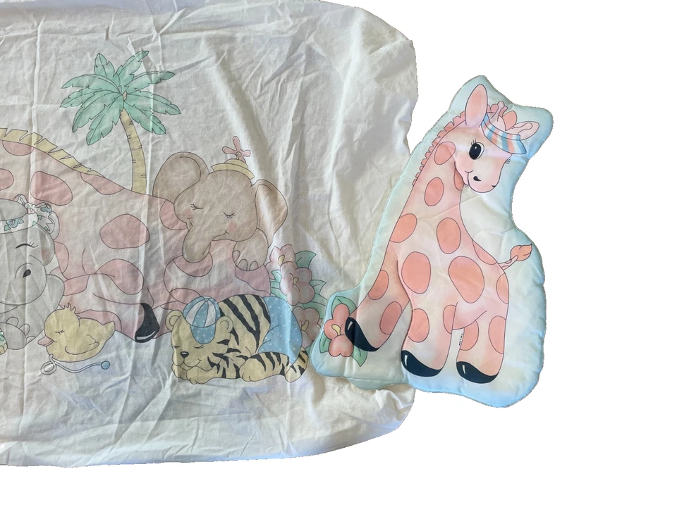 Little Bedding Vintage Baby Animals Fitted Crib Sheet and more! 1991-92 Safari - Image 2 of 4