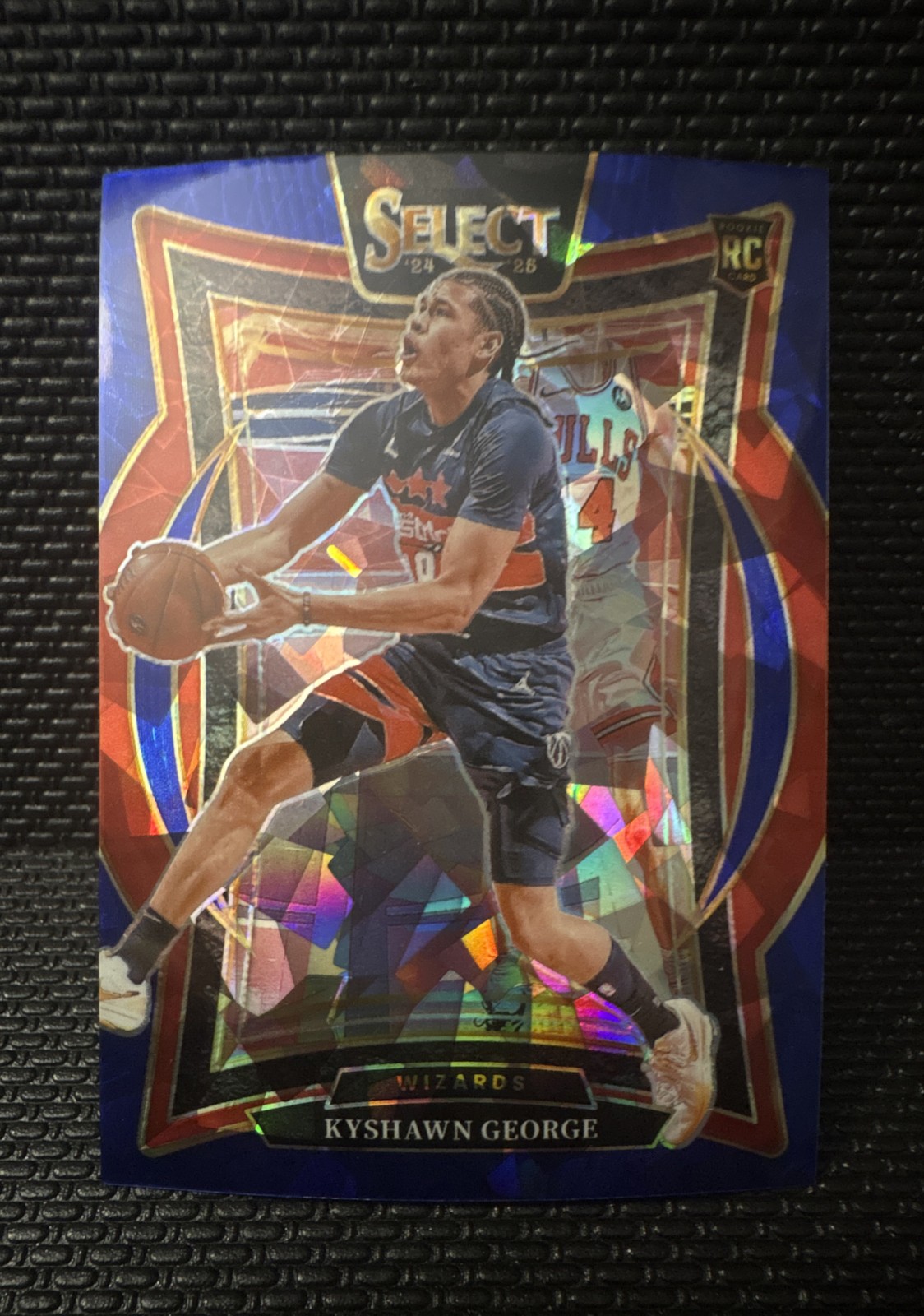 2024-25 Panini Select - Concourse Kyshawn George #85 Blue Cracked Ice Prizm (RC)