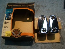 Harley chrome FAT Beach Bar handlebar clamps 56056-03A FXDWG FXDL FLSTC EP11209