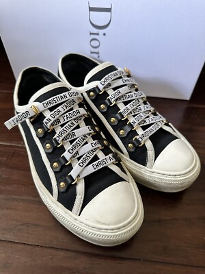 AUTHENTIC CHRISTIAN DIOR Walk N Dior Low Top Sneaker in Black