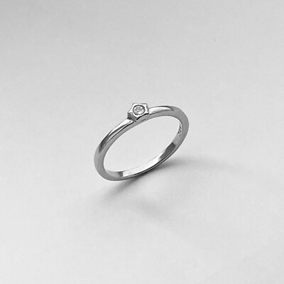 Sterling Silver Simple Little CZ Star Ring, Minimalist Silver