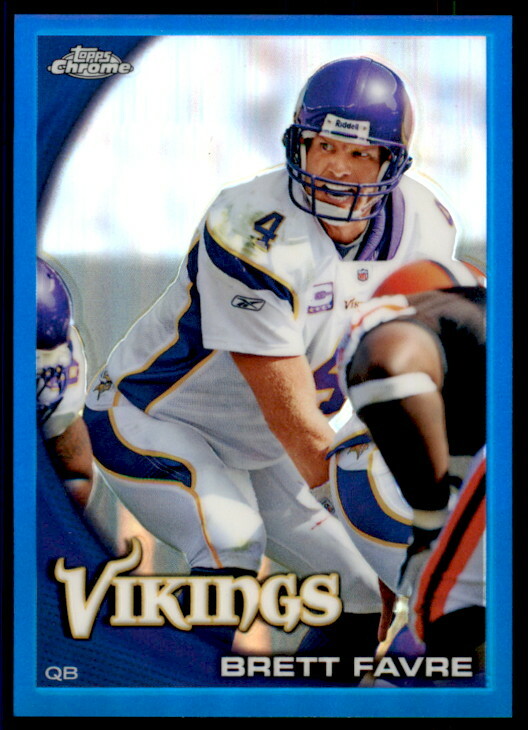 2010 Topps Chrome Brett Favre Blue Refractor 044/199