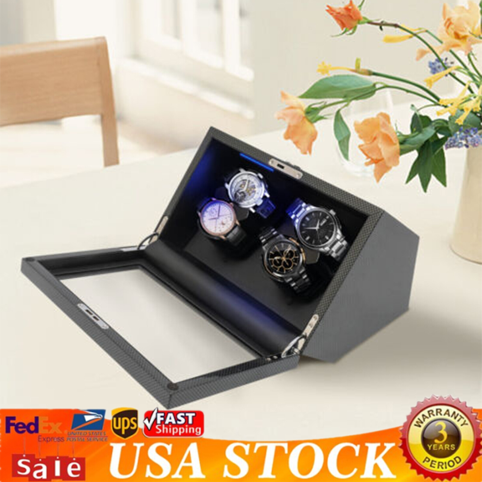 for Automatic Watches w/ Super Quiet Motor High End Watch Winder 4