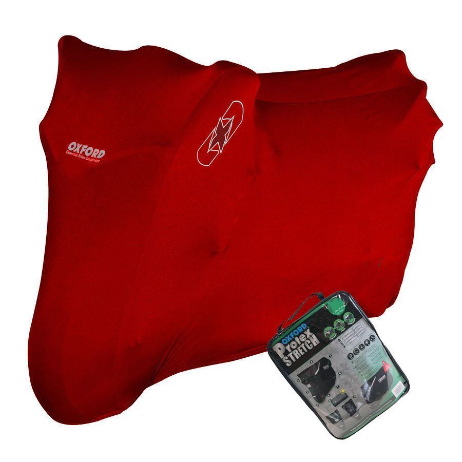 Oxford Protex Stretch Motorcycle Breathable Dust Cover Motorbike Red CV176