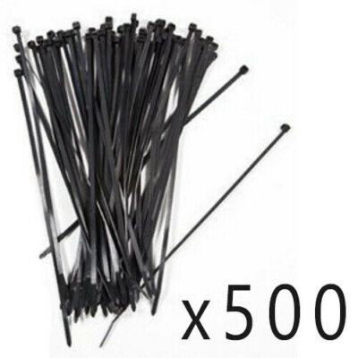 500 Pack Lot Pcs - 6'' Inch UV Resistant Nylon Cable Zip Wire Tie 40 lbs - Black