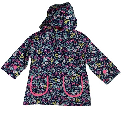 Toddler CARTER'S Size 12M Hooded Zip Up Windbreaker Jacket Floral Lightweight 
