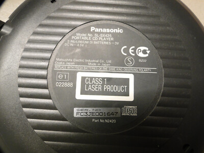 Panasonic SL-SX425 Portable CD MP3 Player + Remote Made In Japan