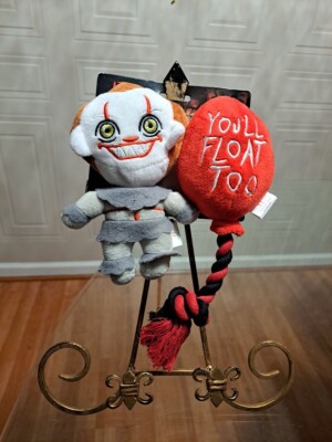 Fetch IT You ll Float Too 8  Balloon Horror Plush Dog Pet Toy Squeaker Pennywise