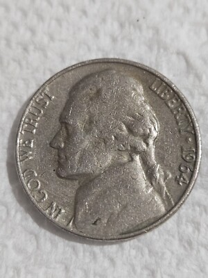 1964 No Mint Mark USA JEFFERSON NICKEL - MONTICELLO - US 5 CENT 5C