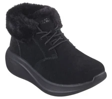 Woman Skechers Max Cushioning Essential Snuggle Up Boot 144677 Black Brand New