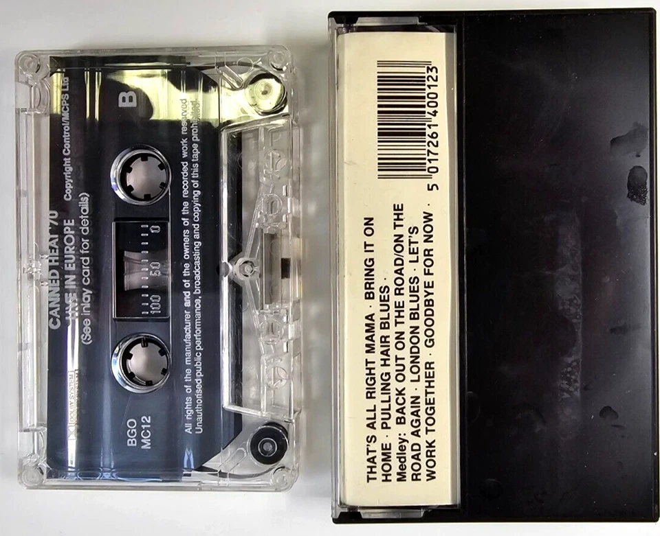 Canned Heat – '70 Concert: Recorded Live In Europe Cassette Tape 1970 US Foto 2 de 4