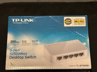 TP-LINK TL-SF1005D 5-Port 10/100Mbps Desktop Switch, NEW