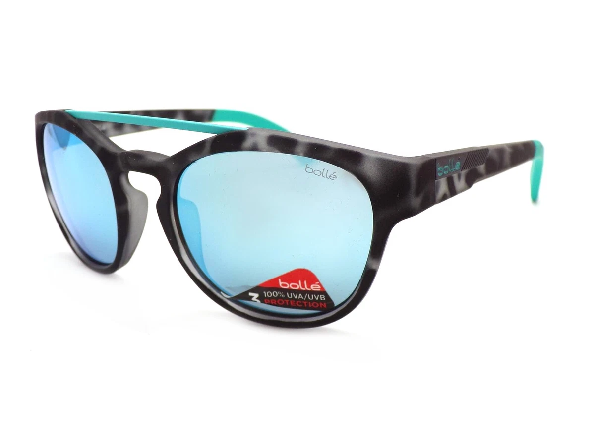 Bolle Boxton Sonnenbrille Gummi Schwarz Landschildkröte Mit Tns Eisblau Linsen