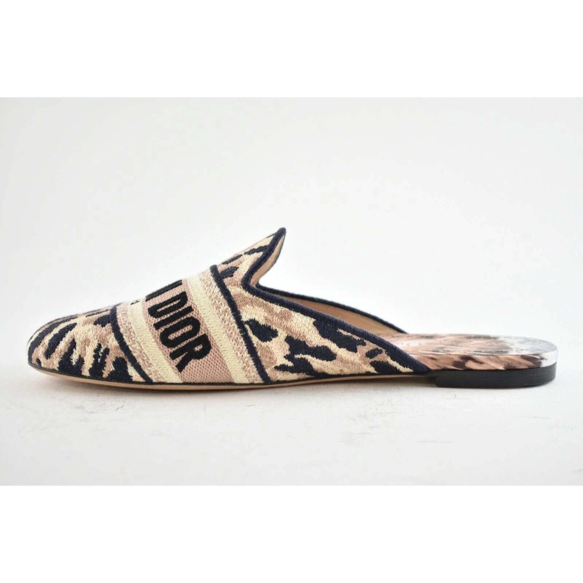 Dior ミュール Christian Dior Off Mule Black Canvas Logo Backless Slide