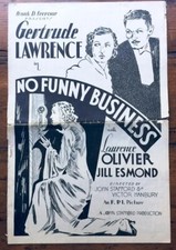 "No Funny Business" 1933 Movie Pressbook Gertrude Lawrence Laurence Olivier