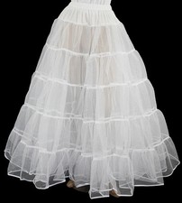 NEW WHITE CRINOLINE 4 VICTORIAN CIVIL WAR DRESS SIZE L/XL W35"-45" Length 40"