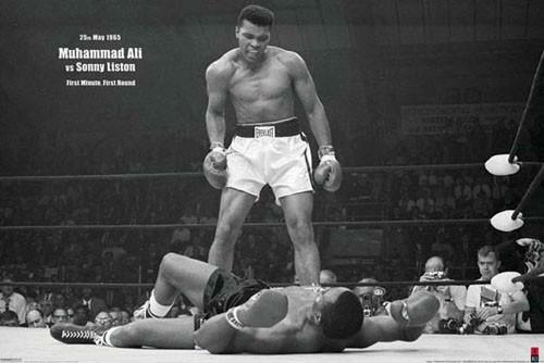 Muhammad Ali LISTON KNOCKOUT Black-and-White Boxing Horizontal