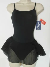 Black Capezio Ballet dress Meryl skirted leotard MC150 Camisole Adj strap
