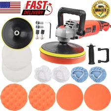 Car Buffer Polisher Waxer 7-Speed Rotary 5" + 6" Backing Plate Polishing Machine