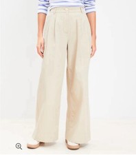 LOFT NWT Women's Poplin Wide Leg Pants - Khaki - Size 10