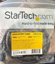 StarTech Displayport to Displayport Cable with Latches - M/M - 6ft/1.8m - Black