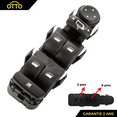 Avant Gauche Interrupteur Commande Lève-vitre pour Peugeot 807 C5 C8 = 6554.HQ - Photo 1/4