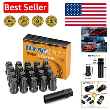 M12x1.25 Black Closed End Spline Lug Nuts - 20 Pack for Subaru & More