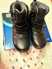 Drew Mens Black Leather Lace-Up Ankle Rain Bo...