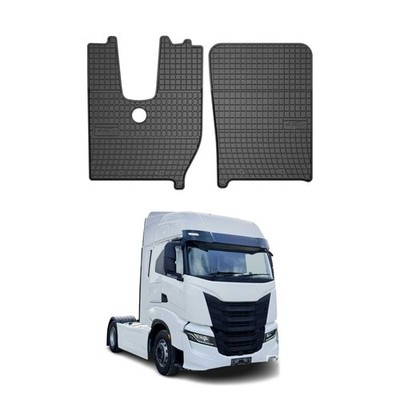 OMAC Gummi Fußmatten für Iveco S-Way 2019-2026 Automatten Gummi Schwarz 2tlg