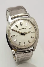 Vintage 1967 Bulova Accutron Football 214 Stainless Tuning Fork Men Watch AS IS