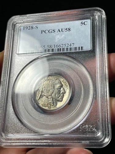 1928-S PCGS AU58 Buffalo Nickel - Better Date!
