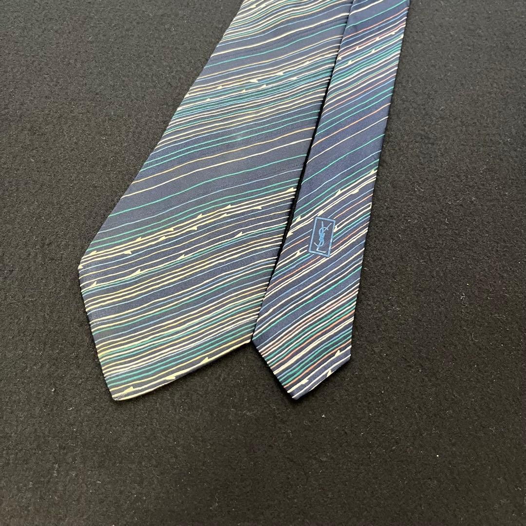 Yves Saint Laurent Striped Necktie Classic men’s accessory Used thumbnail 3