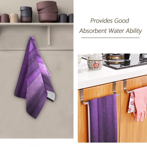 Purple Striped Hand Towels for Bathroom Set of 2 Abstract Glass Texture Moder... - Picture 7 of 7