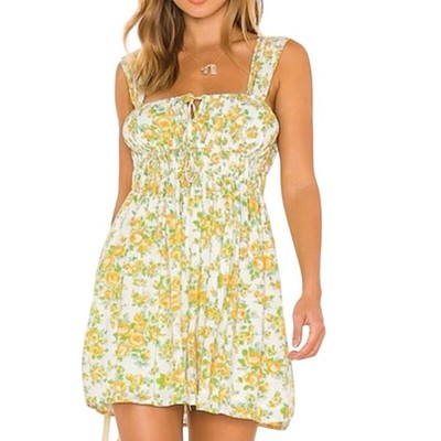 FAITHFULL THE BRAND Praia Mini Dress Morello Floral Print Coquette Cottage Sz 8