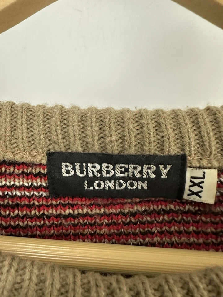 Suéter de punto grueso de lana a cuadros Burberry London Nova de colección talla XXL Foto 3 de 4