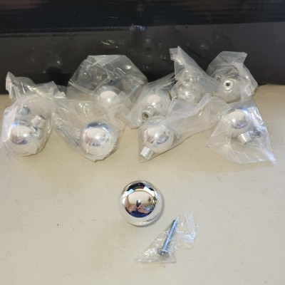 Lot of 10 NEW Chrome Single Hole Round Cabinet Door or Drawer Pull Knob W/ Screw
