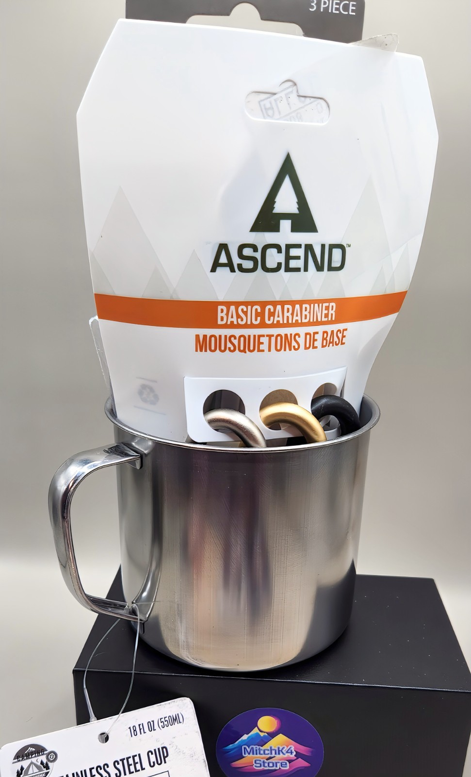 Stainless Steel Camping Mug w/ Accessories Gift Set