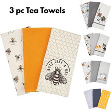 Tea towels for kitchen-Pack of 3 Cotton Linen Towels for Cooking,BBQ,Dish drying