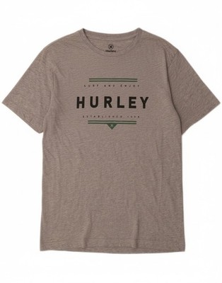 HURLEY Herren Grafik T-Shirt Oberteil Medium Grau Baumwolle AF13