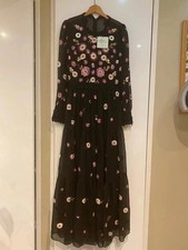 Kate Spade Maddison Avenue floor length sequin floral gown S