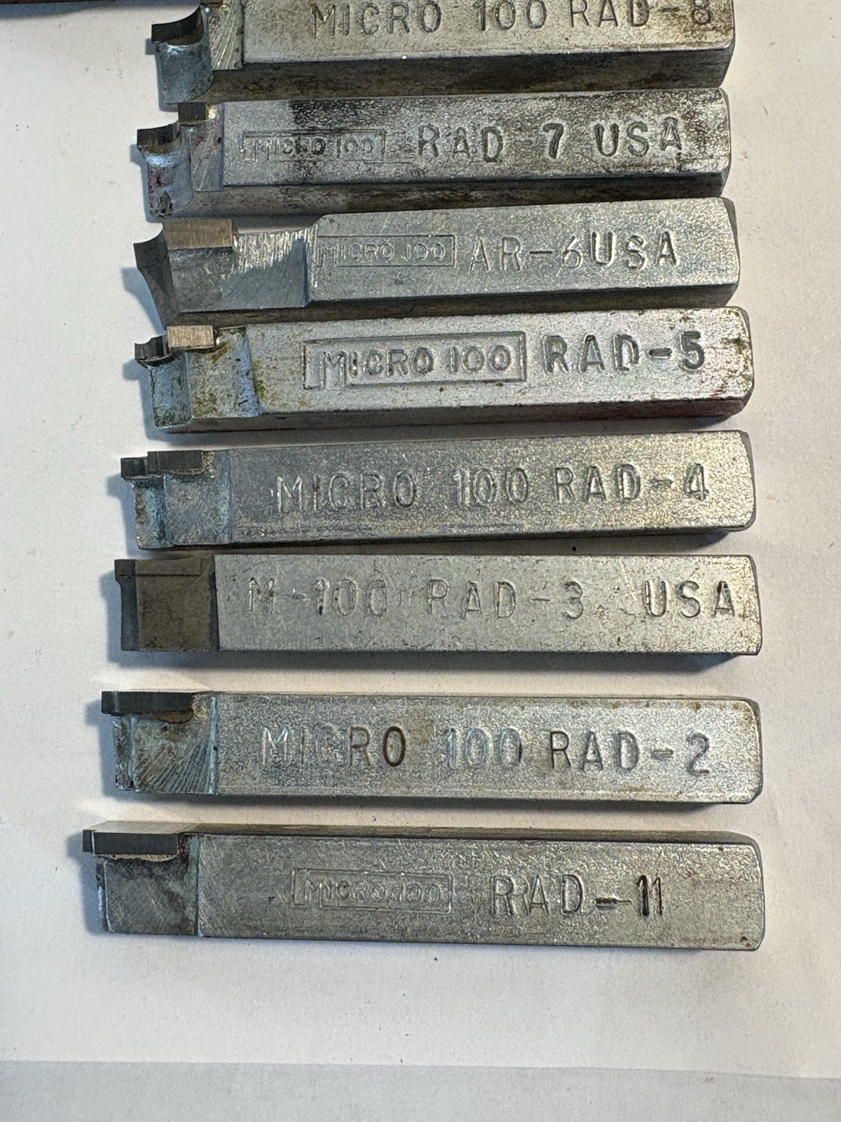 Lathe Radius Tools Micro 100 #1 Thru #16 Set 1/32” Thru 1/2” Carbide Qty. 16 USA