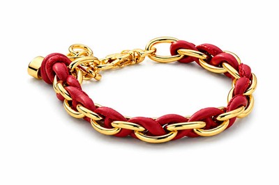 Armband Gliederarmband Goldfarben durchzogen Kunstleder Farben Biba Nickelfrei